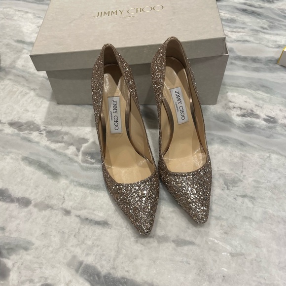 Jimmy Choo Romy 100 in gold- size 40 - Picture 1 of 7